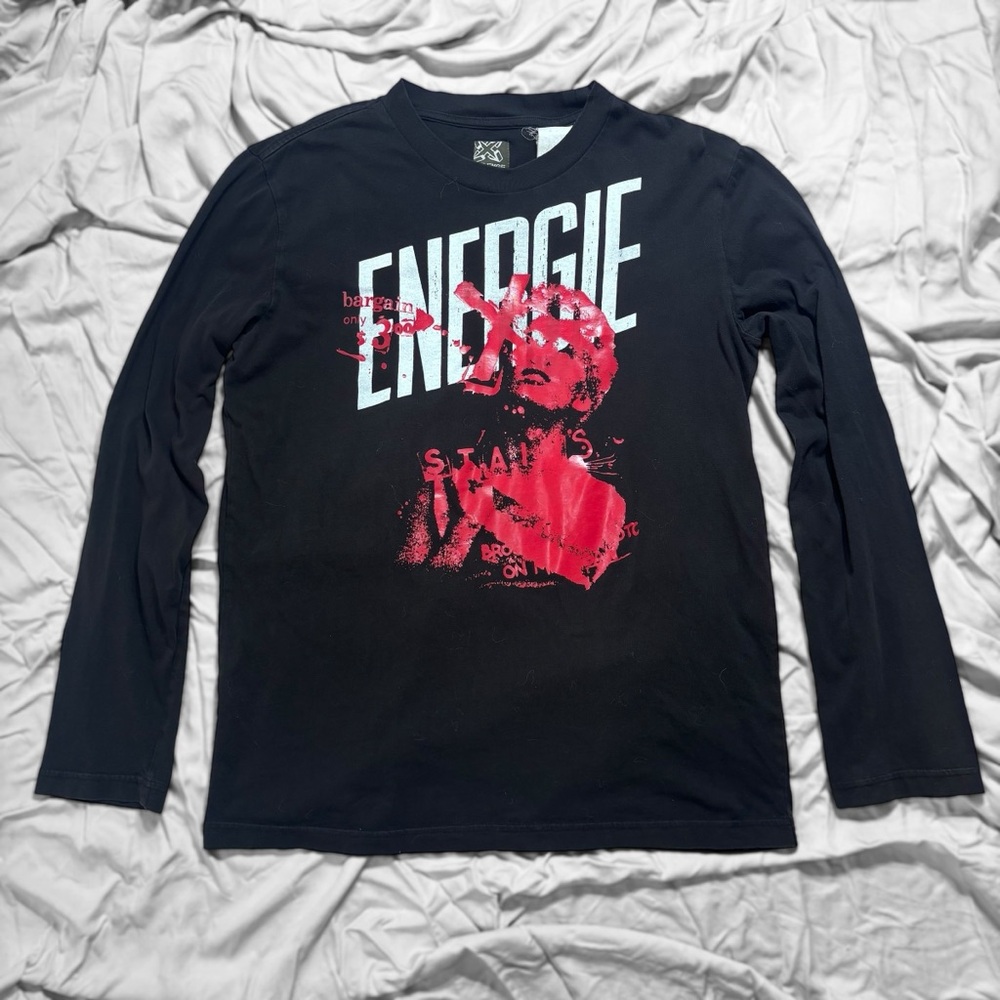 Energie Black Graphic Long Sleeve Shirt